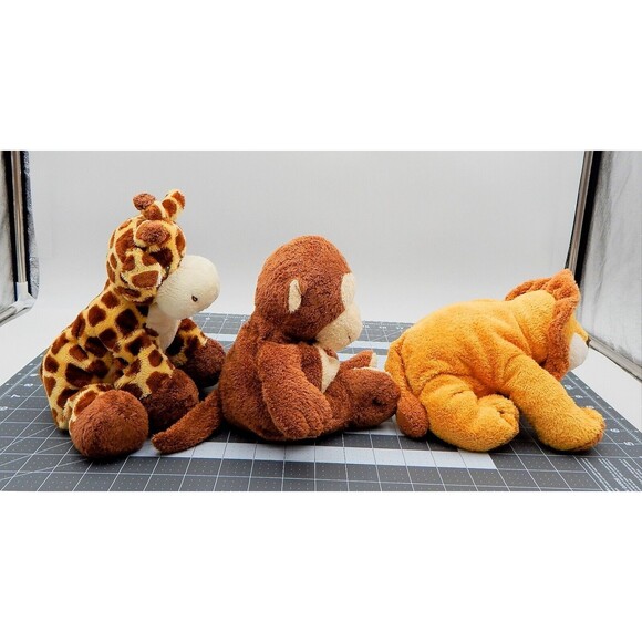 Ty Pluffies Tylux Giraffe Lion Monkey Beanbag Terry Plush Stuffed Animal Set/3 - Picture 4 of 14
